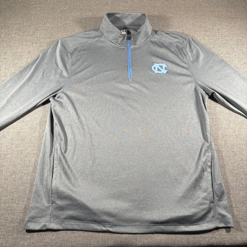 Champion Quarter Zip Pullover Men XL Grey UNC Tar Heels NCAA Performance Top